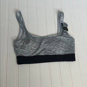 PINK Victoria's Secret Grey Marled Sports Bralette with Black Band